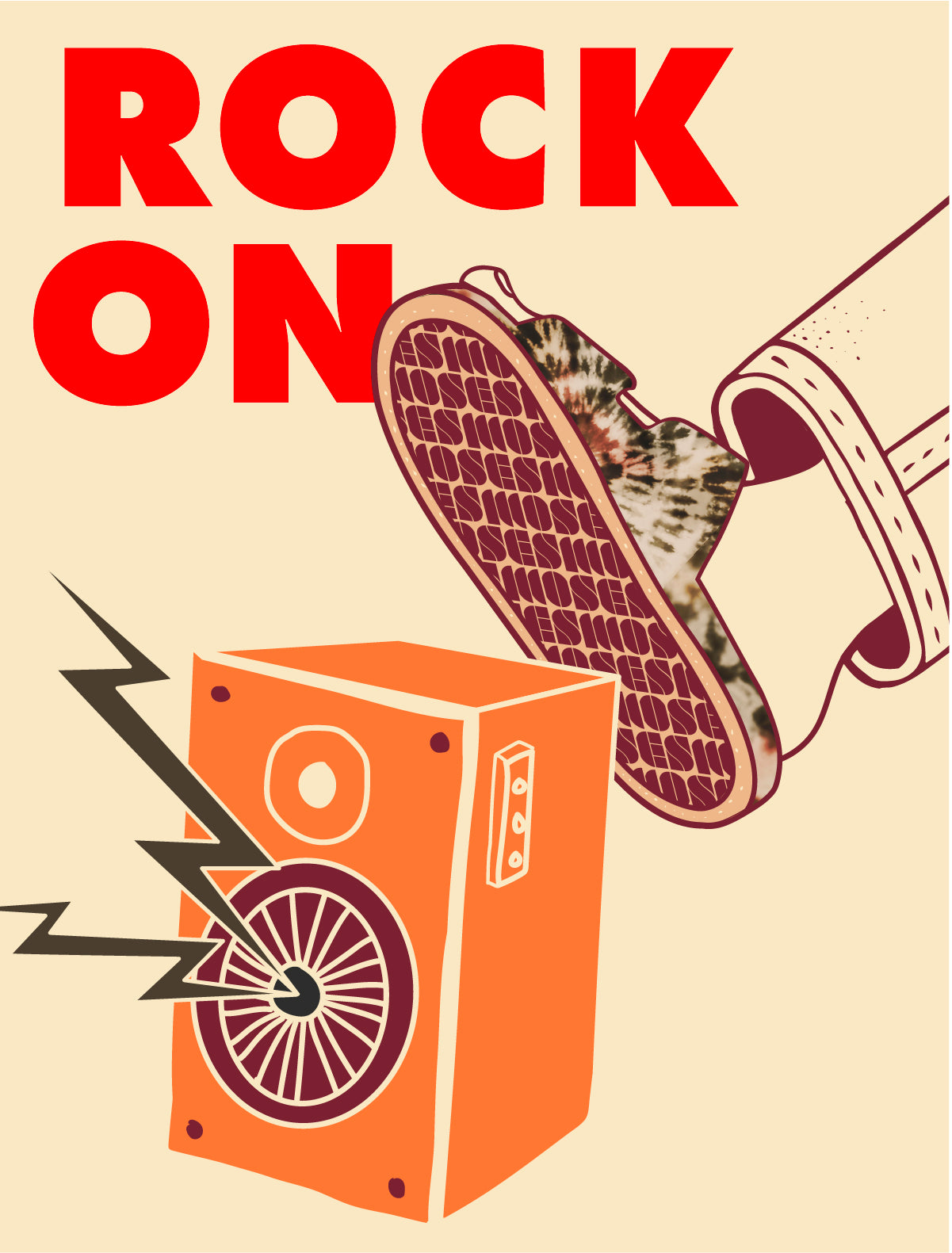 6 MULTICOLOR TIE DYE SLIDES INSPIRED BY 6 EPIC ROCK CONCERTS